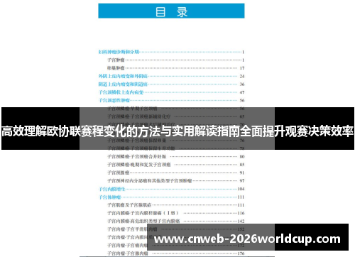 高效理解欧协联赛程变化的方法与实用解读指南全面提升观赛决策效率 高效理解欧协联赛程变化的方法与实用解读指南全面提升观赛决策效率